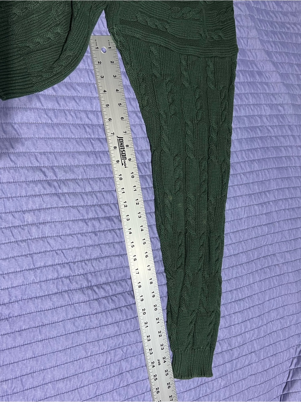 Chaps Ralph Lauren Dark Green Cable-Knit Crewneck Sweater with Crest Emblem XL - Picture 15 of 15
